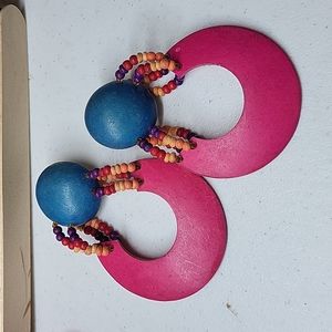 Vintage 90s Wooden earrings